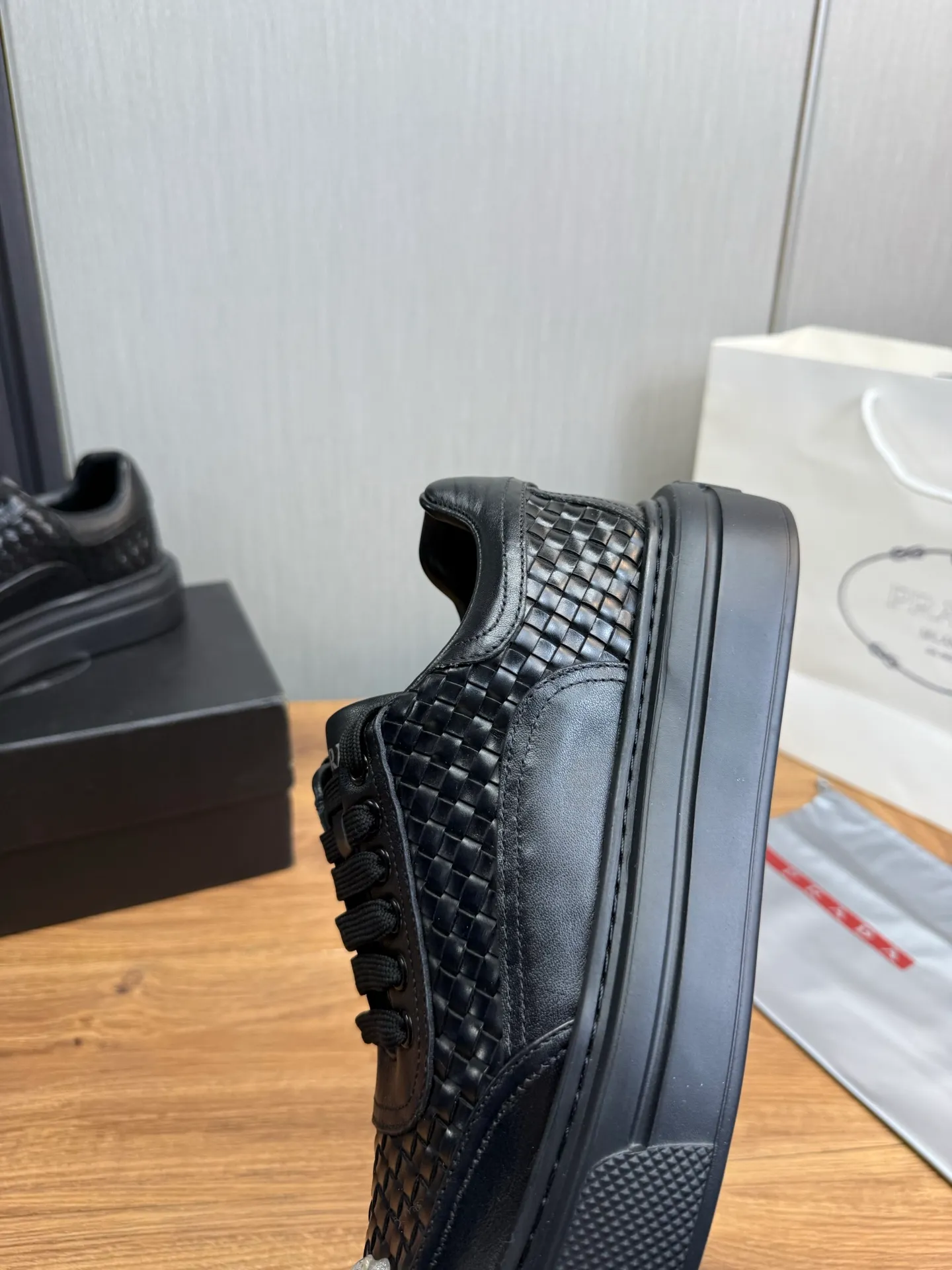 Men's shoes 💰440💰 PRADA【Prada】Men's new casual shoes ⬆️Imported cowhide + genuine leather lining. Anti-slip outsole, 38-44 (customized at 45)